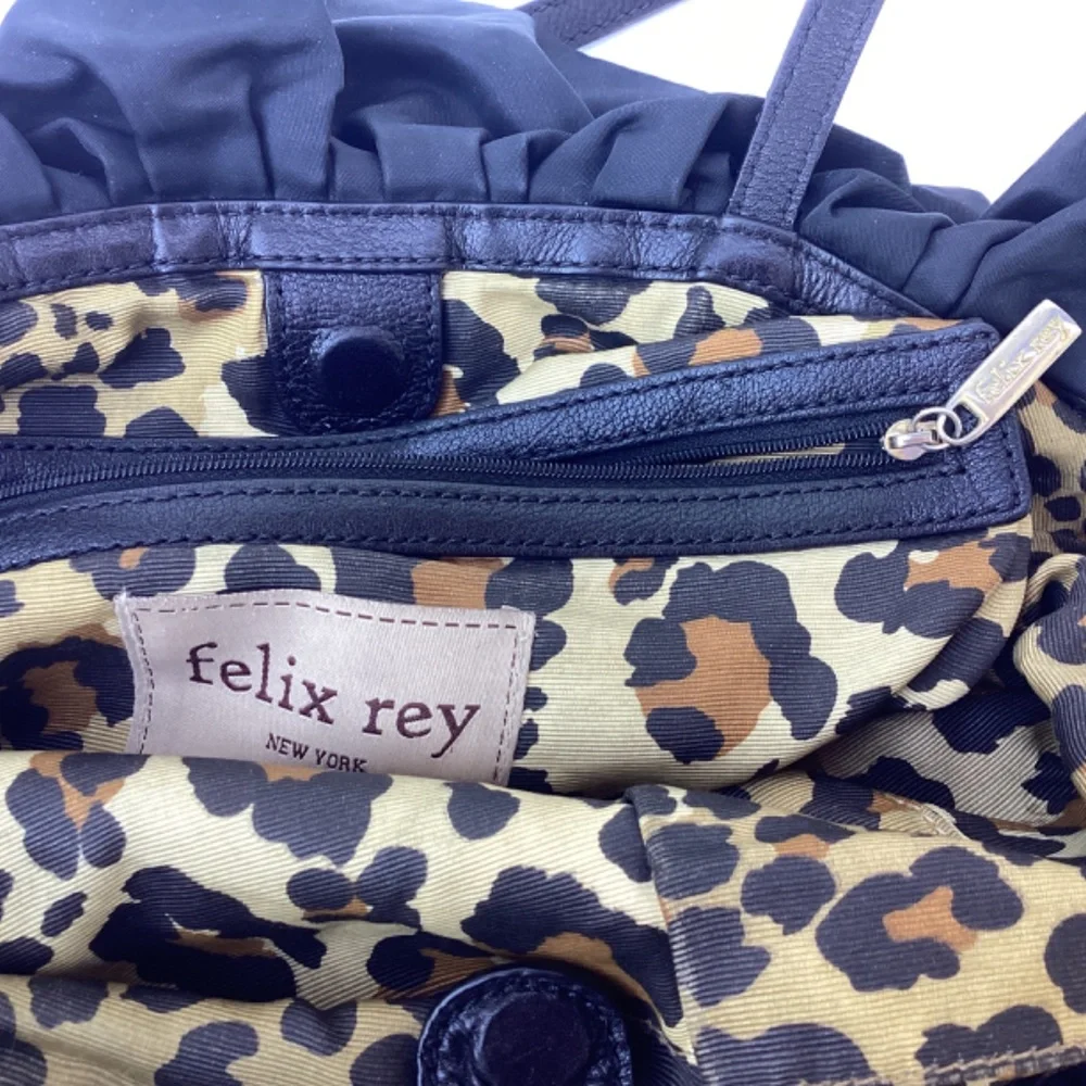 Felix Rey Black Ruffled Shoulder Bag - Picture 4 of 5
